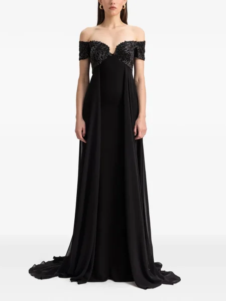 Rochie Gemy Maalouf cu mărgele de costum negru