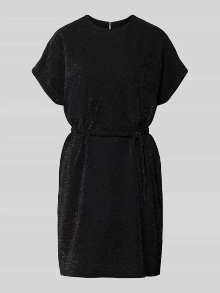 Sukienka o kroju oversized z wiązanym model ‘SANDRA’ Selected Femme czarna