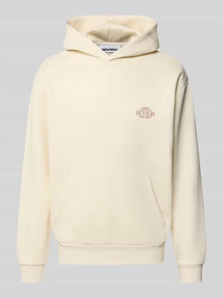 Bluza z kapturem o kroju relaxed fit z mieszanki bawełny z nadrukiem z logo Review