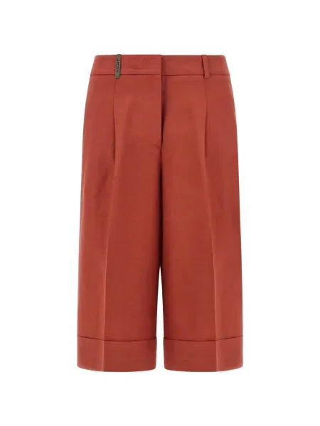 Pantaloni scurți Peserico plisate roșu