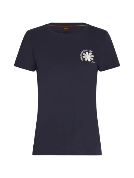 Tricou Boss cu model floral albastru