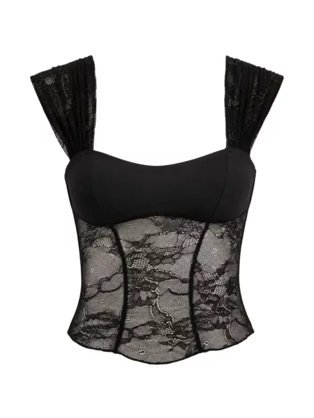 Top Ow Collection din dantelă negru