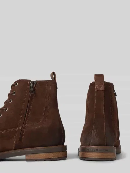 Tommy Hilfiger buty zamszowe CLEATED HILFIGER W SDE MOC BOOT brązowy