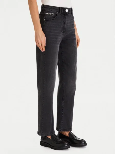 Morgan Blugi Wide Leg negru