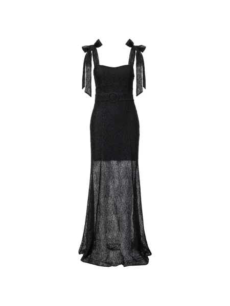 Rochie maxi Lita Couture cu bretele negru