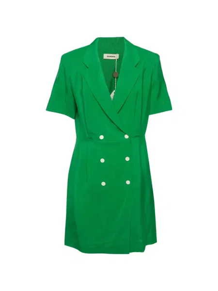 Rochie mini Sandro cu două rânduri de nasturi verde