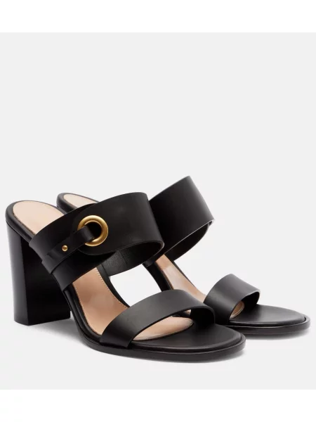 Papuci tip mules Gianvito Rossi din piele maro