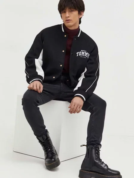 Tommy Jeans Geacă bomber Tjm Wool Varsity Bomber negru