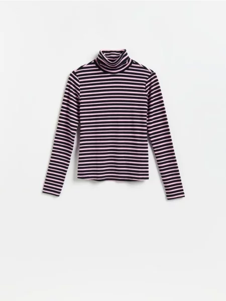 Reserved Tricou cu mânecă lungă și adaos de roz-pastel roz