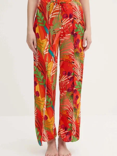Desigual Plážové kalhoty BAHAMAS PANT oranžové
