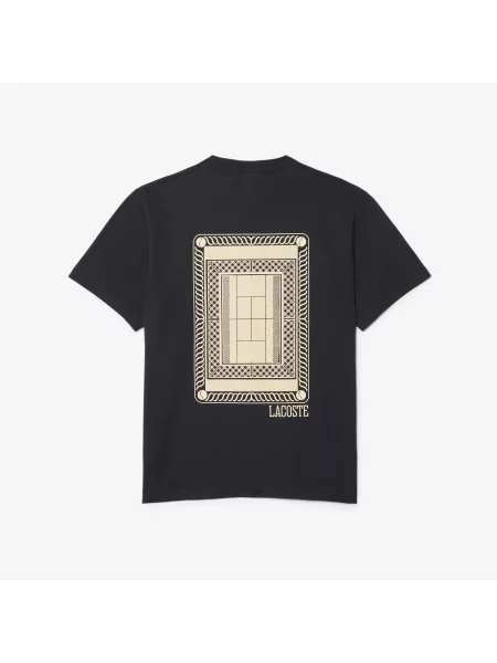 Lacoste T-Shirt Z Nadrukiem Z Dżerseju szary