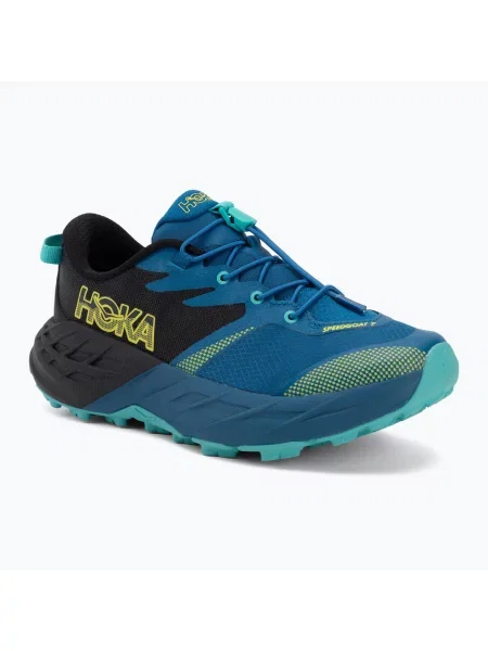 Gyerek futócipők HOKA Speedgoat 7 black/night glow blue. Méret: 37 EU fekete