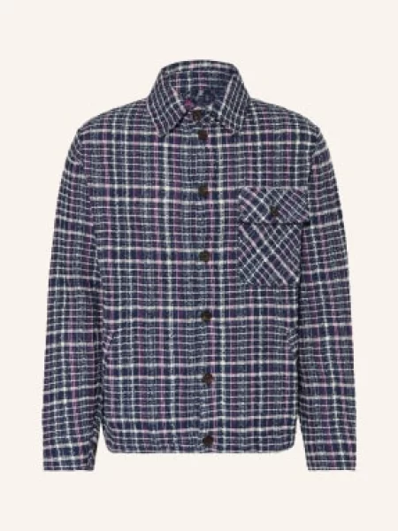 Etro Bouclé Kabát tmavě modrá / růžová bílá