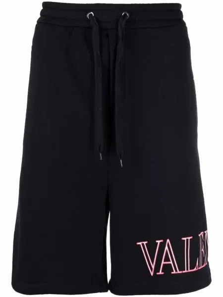 Pantaloni scurți Valentino cu autograf albastru