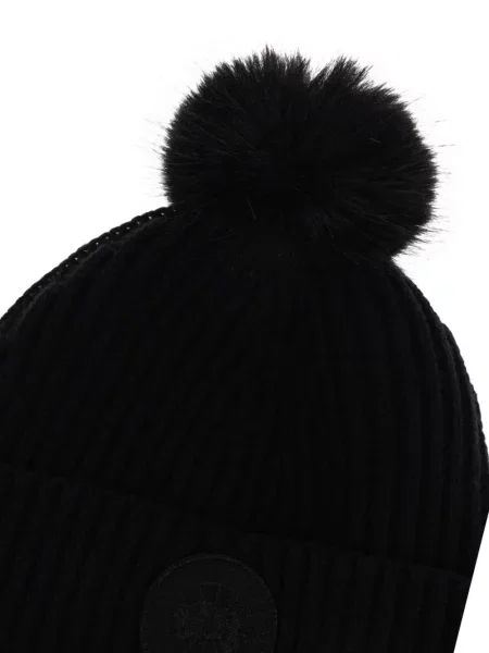 Căciulă Canada Goose tricotate cu pompoane negru