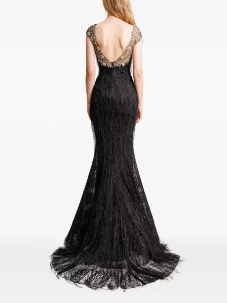 Rochie maxi Gemy Maalouf cu mărgele negru