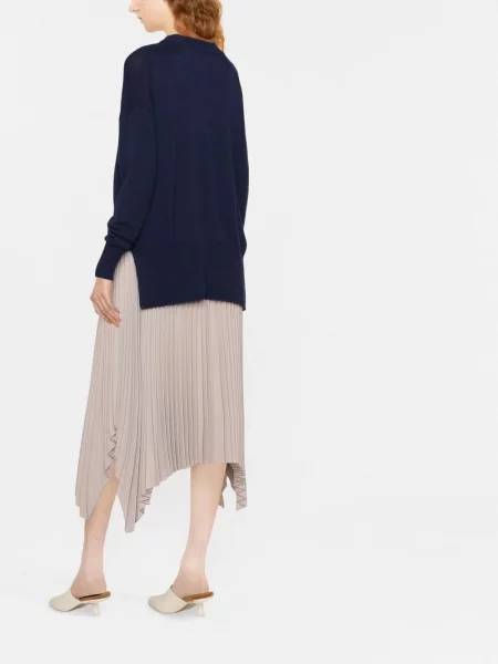 Lung pulover Jil Sander din cașmir albastru