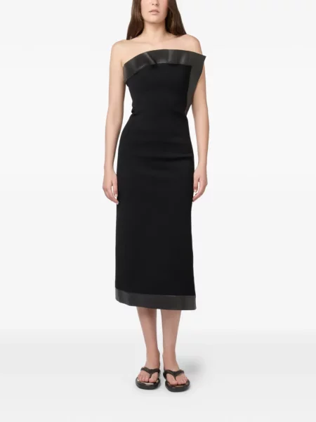 Rochie Tod's din piele fără bretele negru