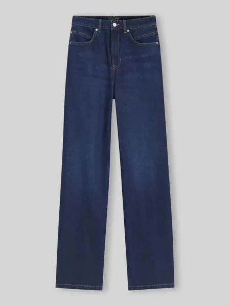 Jeans Wide & krój loose fit z mieszanki bawełny i lyocellu model MARLENE' Boss Orange granatowe