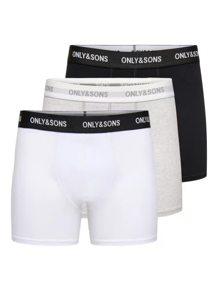 Only & Sons Boxeri gri deschis / negru alb