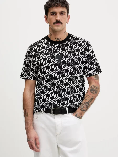 Tričko Karl Lagerfeld Jeans s potiskem černá