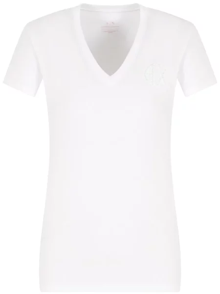Tricou Armani Exchange cu autograf alb