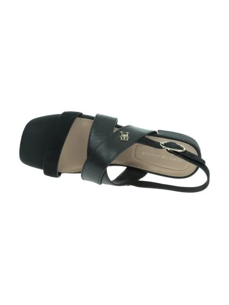 Pantofi Tommy Hilfiger din piele de căprioară fără toc negru