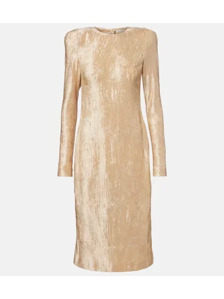 Sukienka koktajlowa Magda Butrym garniturowa złota
