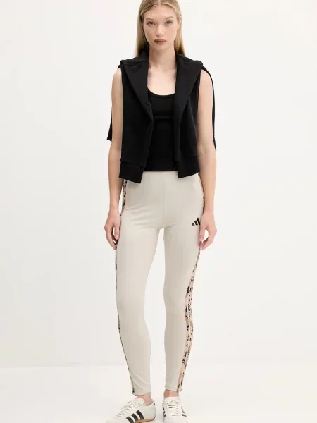 Легінси adidas Animal з аплікацією бежевий