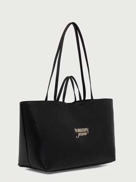 Batoh Tommy Jeans z ekologickej kože čierna
