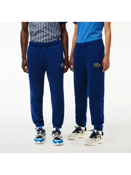 Lacoste Spodnie Dresowe Unisex Z Bawełny Organicznej Z Polaru granatowe