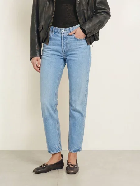 Agolde Jeansy Straight Romney blau