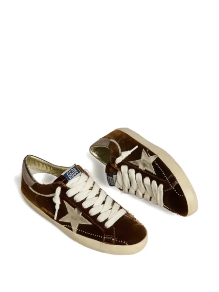 Sneakerși Golden Goose de catifea auriu