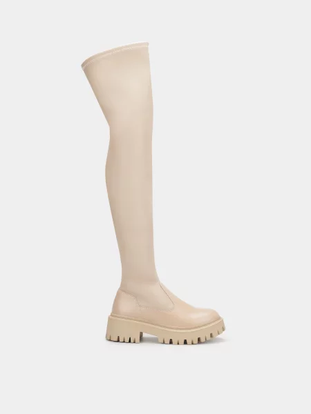 Braska Ботфорти Текстиль бежевий