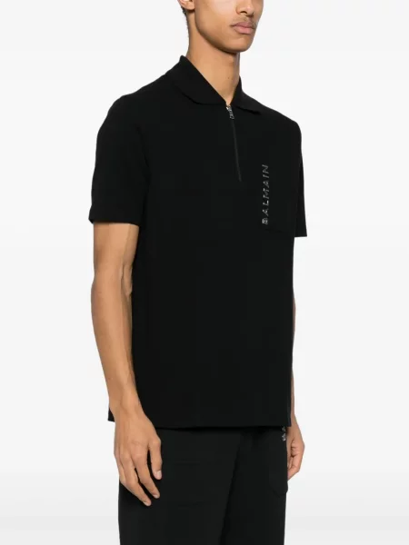 Tricou polo Balmain cu autograf negru