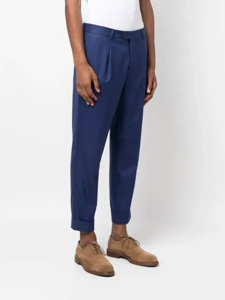 Decupat pantaloni Brunello Cucinelli albastru