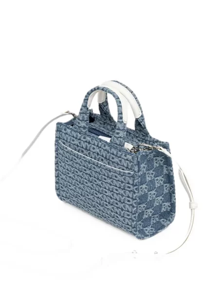 Geantă shopper Dkny cu autograf albastru