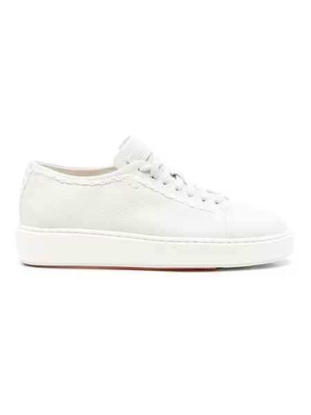 Sneakersy Santoni skórzane casual białe