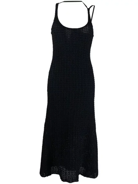 Rochie midi 3.1 Phillip Lim fără mâneci până la genunchi cu decolteu în U negru