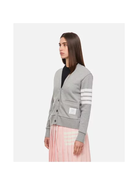 Kardigan Thom Browne z dekoltem w serek szary