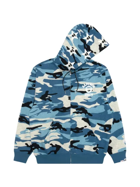 Hanorac cu glugă Aape By A Bathing Ape cu model camuflaj albastru