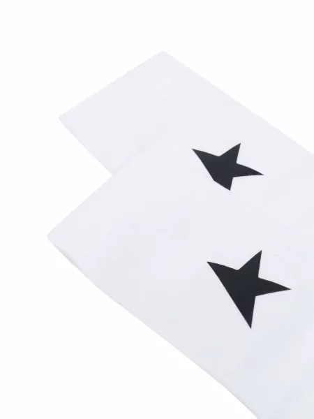 Raštuotos briaunotas kojines Golden Goose apkarpytas balta
