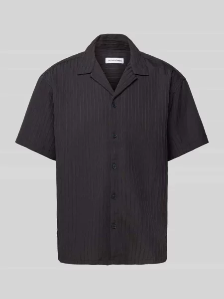 Koszula casualowa z listwą guzikową model ‘MASSIMO’ Jack & Jones czarna