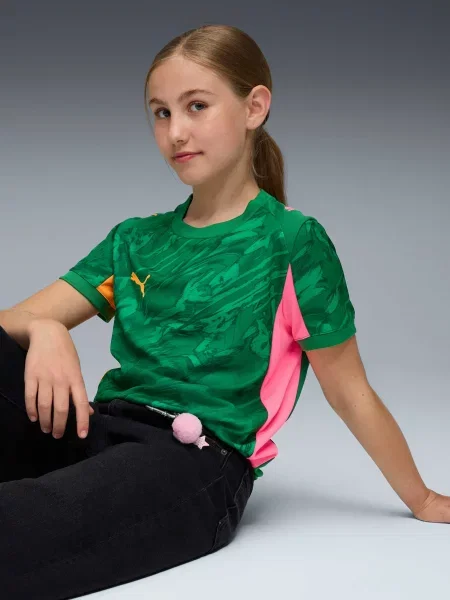 Детская спортивная футболка Puma зеленая