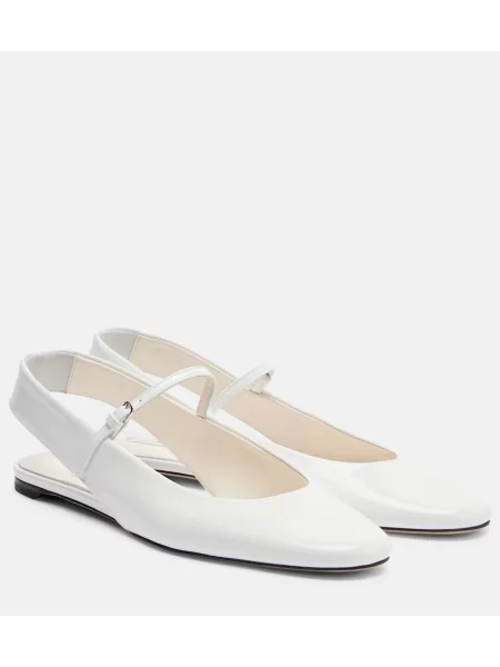 Pantofi cu toc Toteme din piele de lac alb