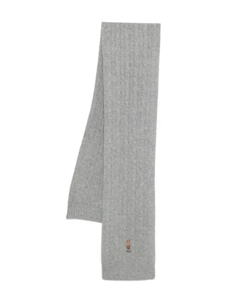 Fular Polo Ralph Lauren plisat cu broderie tricotate maro