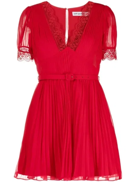 Rochie Self-portrait din dantelă roșu