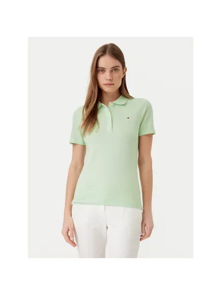 Tommy Hilfiger Polo marškinėliai Slim Fit žalia
