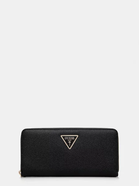 Lniany portfel Guess czarny