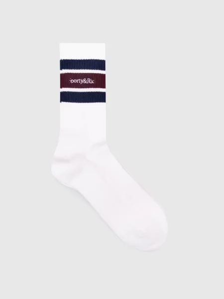 Шкарпетки з вишивкою логотипа Sporty & Rich білі